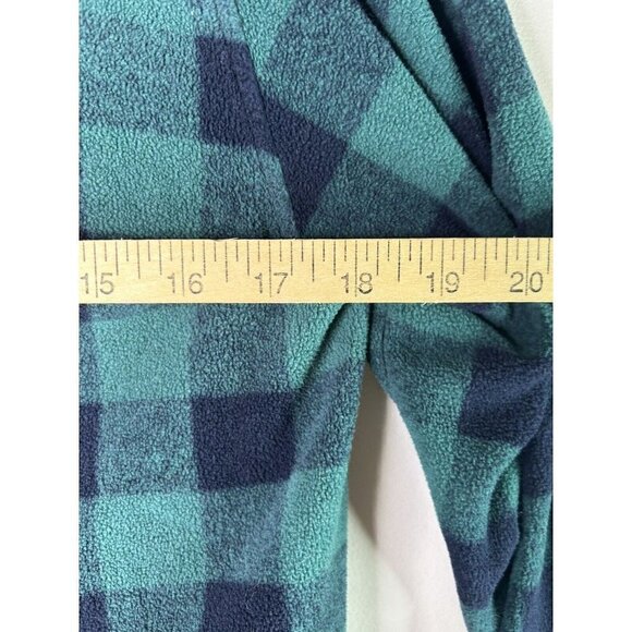 Eddie Bauer Green Navy Plaid Checkered Fleece Pullover Womens Size Large - Picture 8 of 9